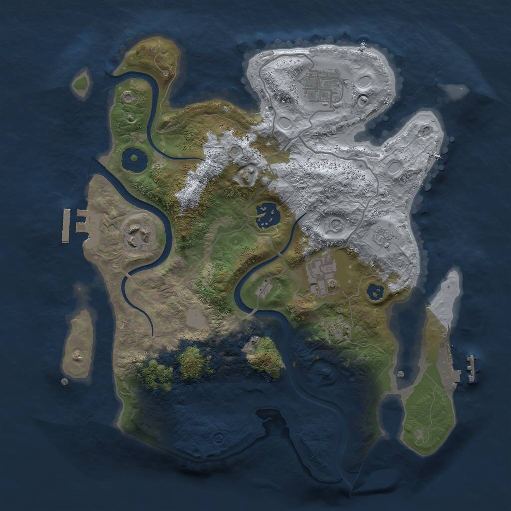 Rust Map: Procedural Map, Size: 3000, Seed: 45374854, 11 Monuments