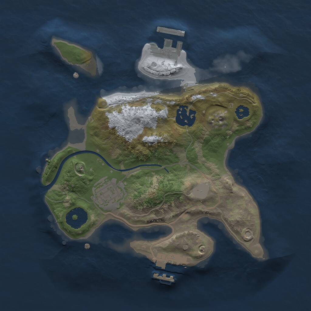 Rust Map: Procedural Map, Size: 2250, Seed: 7951203, 5 Monuments