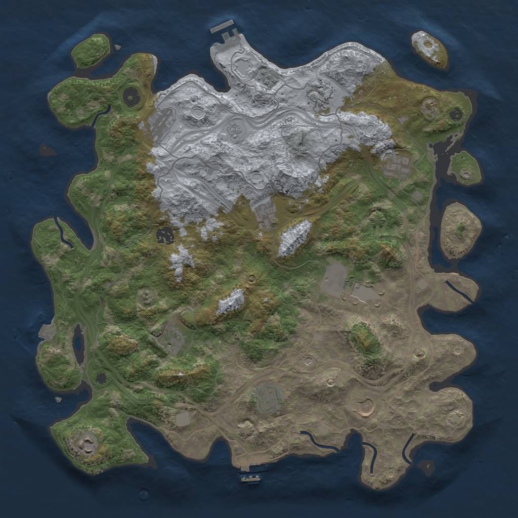 Rust Map: Procedural Map, Size: 4250, Seed: 714111026, 19 Monuments