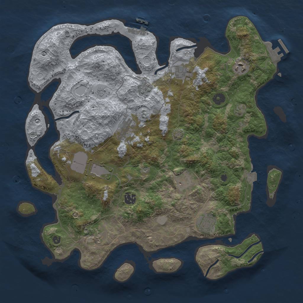 Rust Map: Procedural Map, Size: 3800, Seed: 828, 17 Monuments