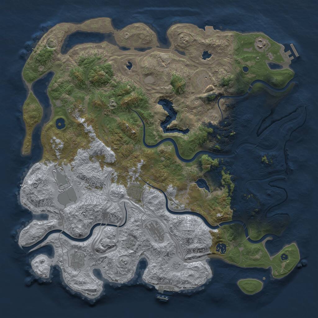 Rust Map: Procedural Map, Size: 4500, Seed: 1594118477, 15 Monuments