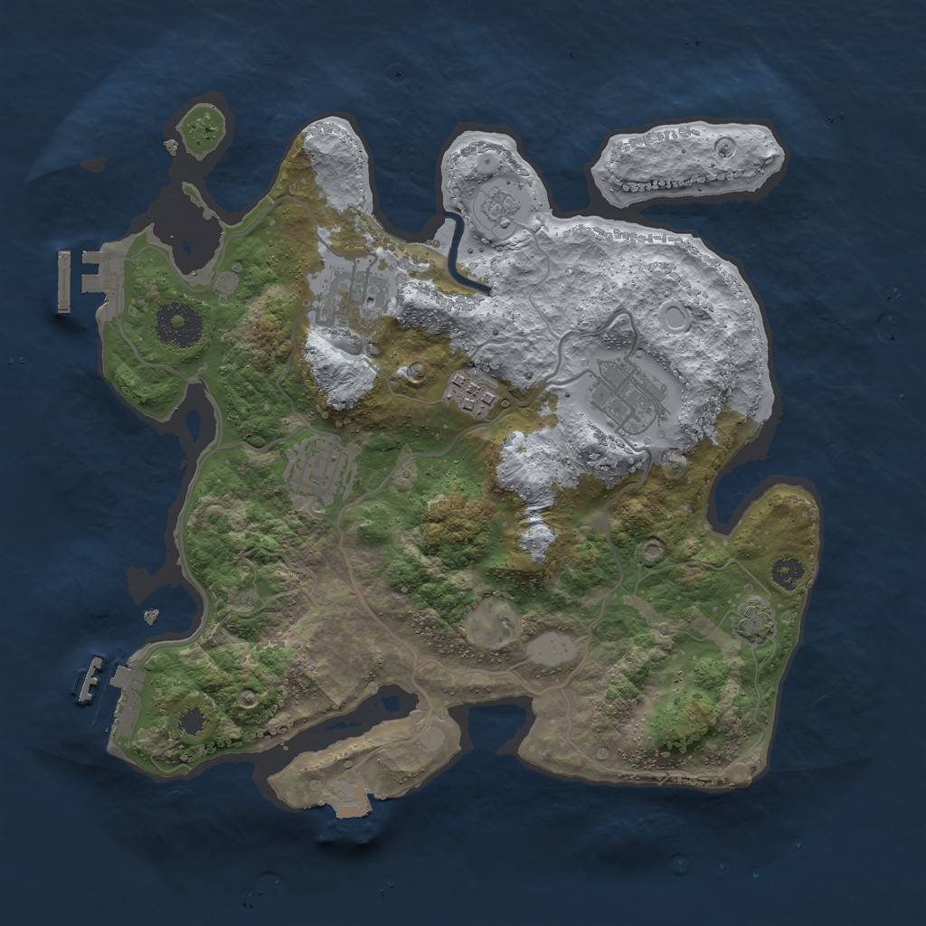 Rust Map: Procedural Map, Size: 3000, Seed: 1043534651, 11 Monuments