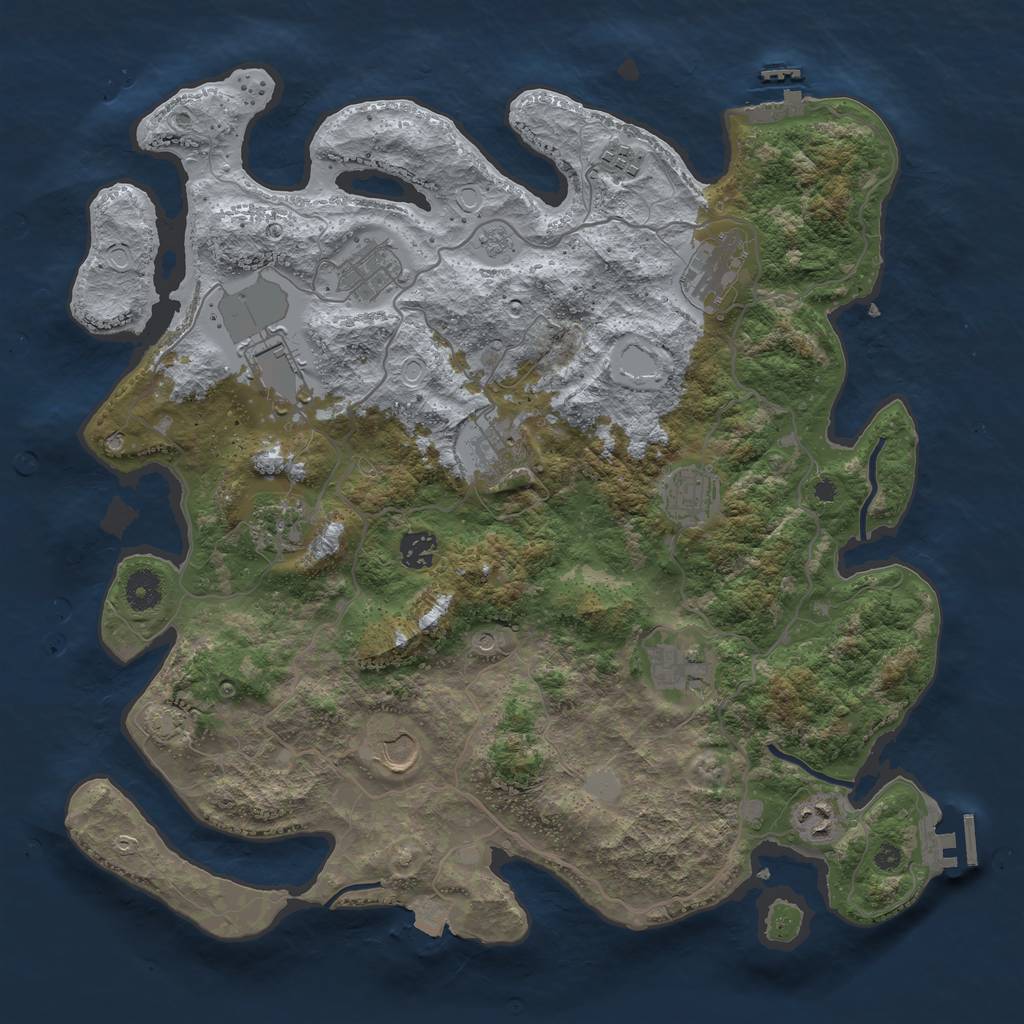 Rust Map: Procedural Map, Size: 4000, Seed: 752458, 19 Monuments