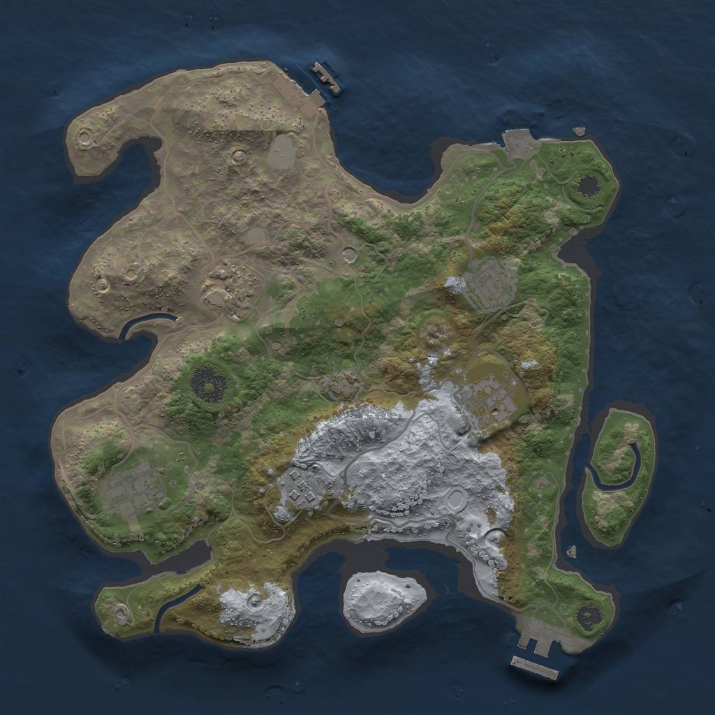 Rust Map: Procedural Map, Size: 3000, Seed: 85142, 12 Monuments