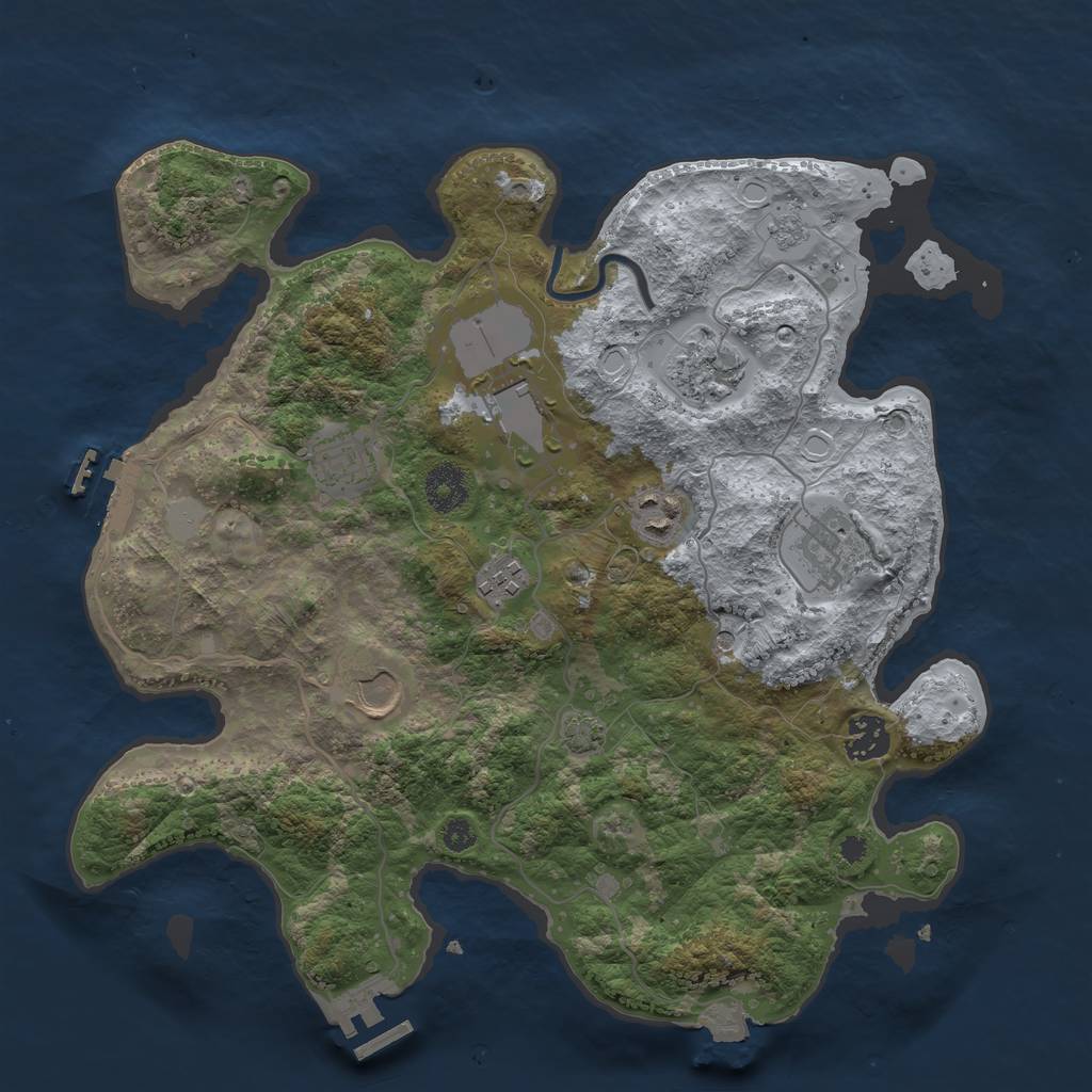 Rust Map: Procedural Map, Size: 3500, Seed: 1606555092, 16 Monuments