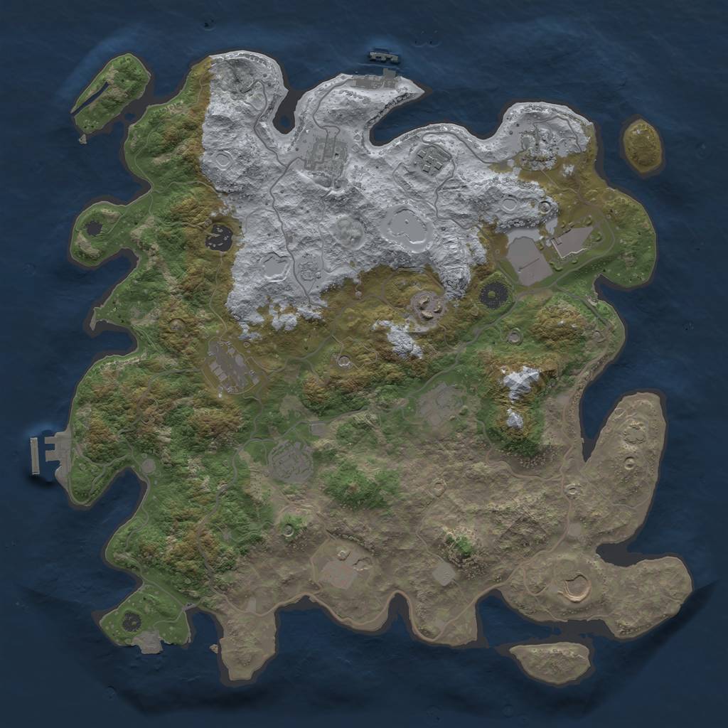 Rust Map: Procedural Map, Size: 4000, Seed: 718950976, 19 Monuments