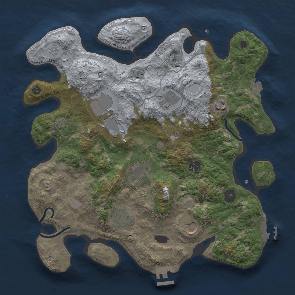 Rust Map: Procedural Map, Size: 3500, Seed: 181546621, 16 Monuments