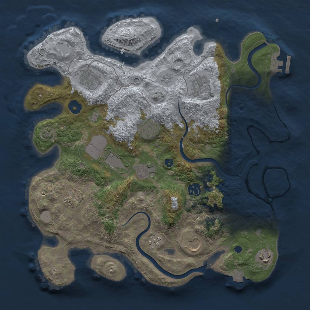 Rust Map: Procedural Map, Size: 3500, Seed: 181546621, 15 Monuments