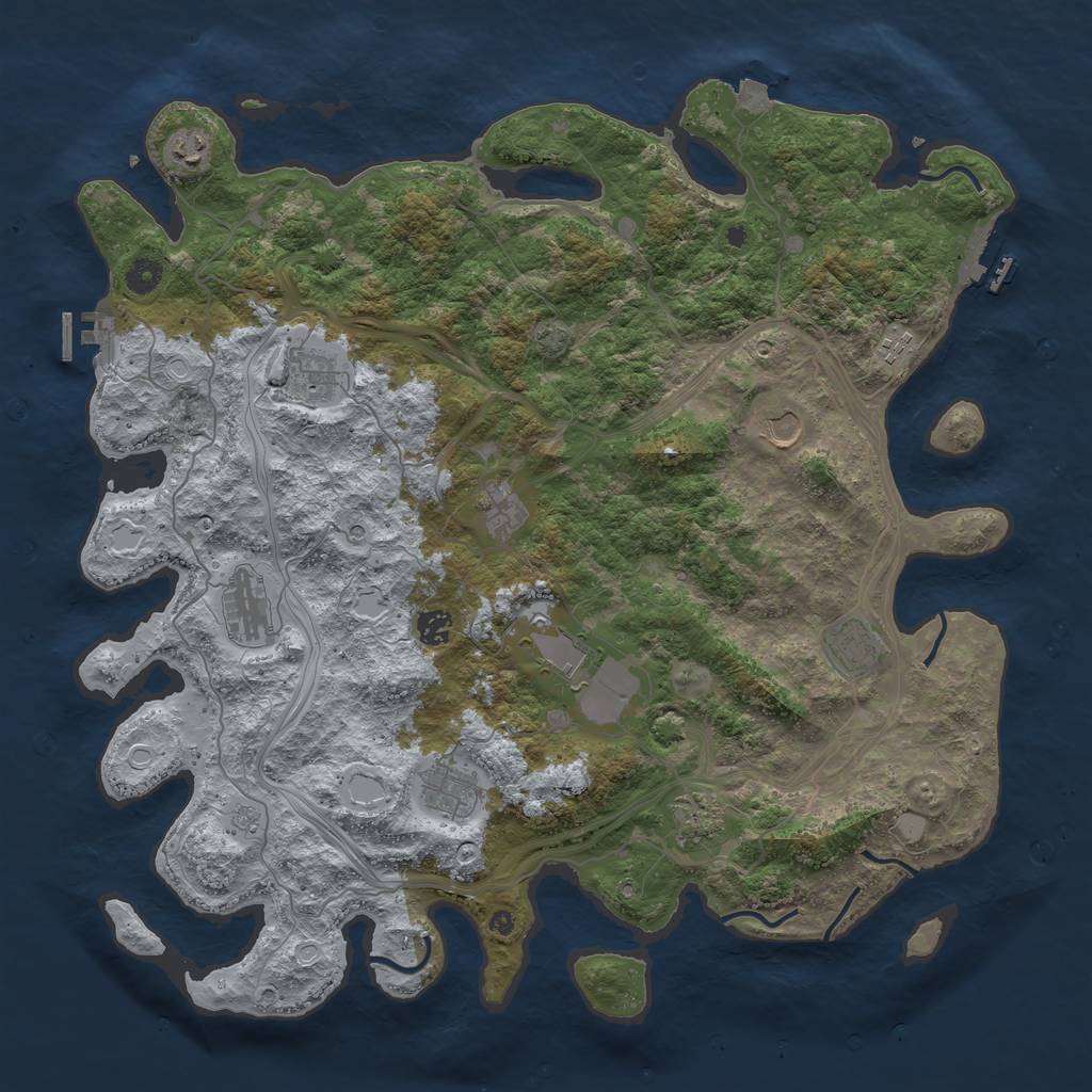 Rust Map: Procedural Map, Size: 4500, Seed: 98987055, 19 Monuments