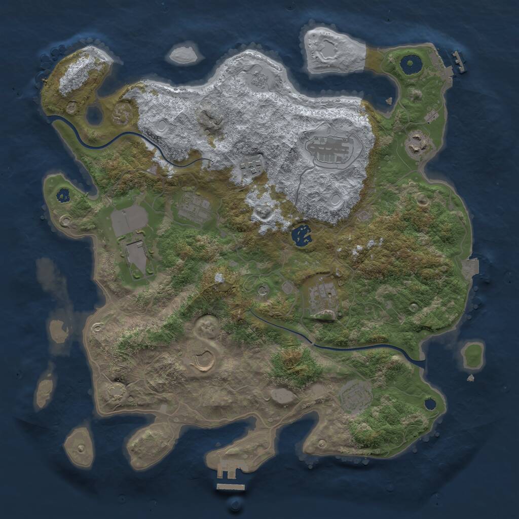 Rust Map: Procedural Map, Size: 3750, Seed: 45089, 15 Monuments