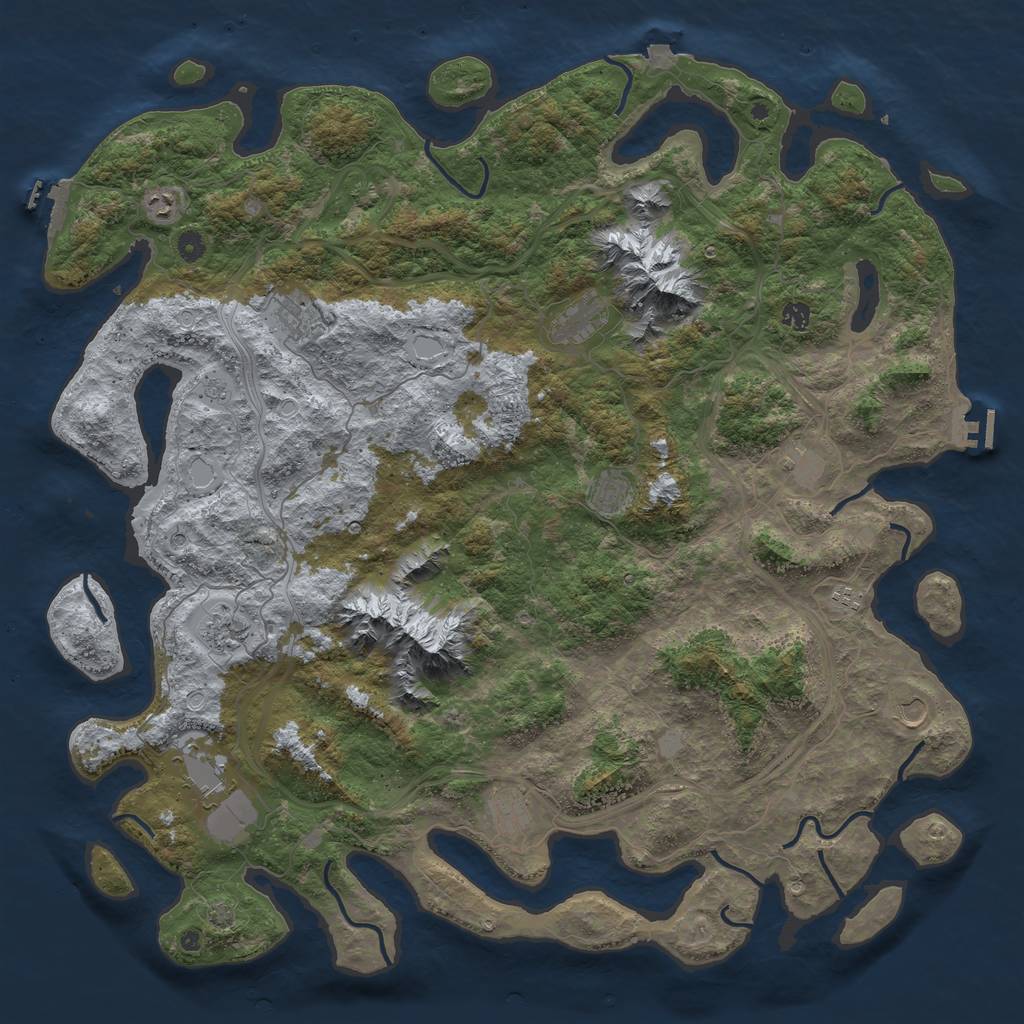 Rust Map: Procedural Map, Size: 5250, Seed: 965874123, 19 Monuments