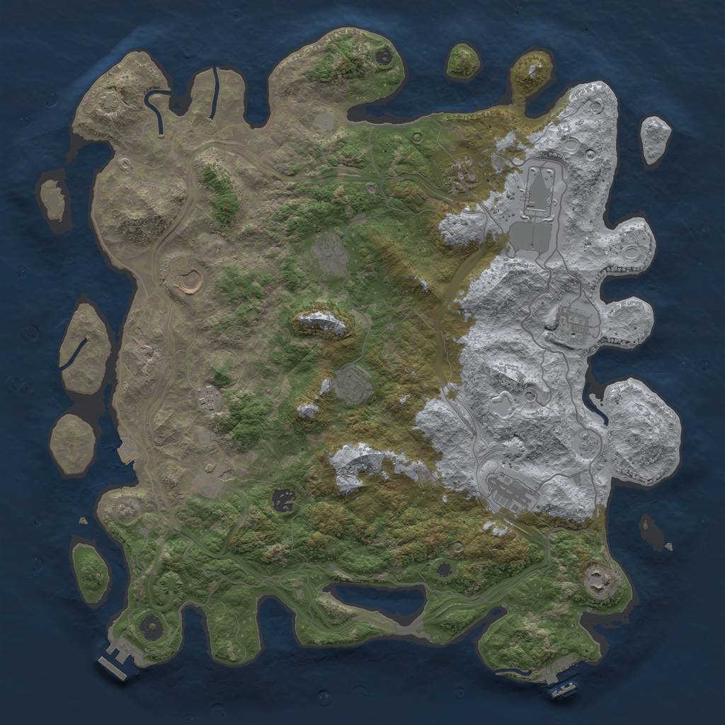 Rust Map: Procedural Map, Size: 4500, Seed: 8011917, 19 Monuments