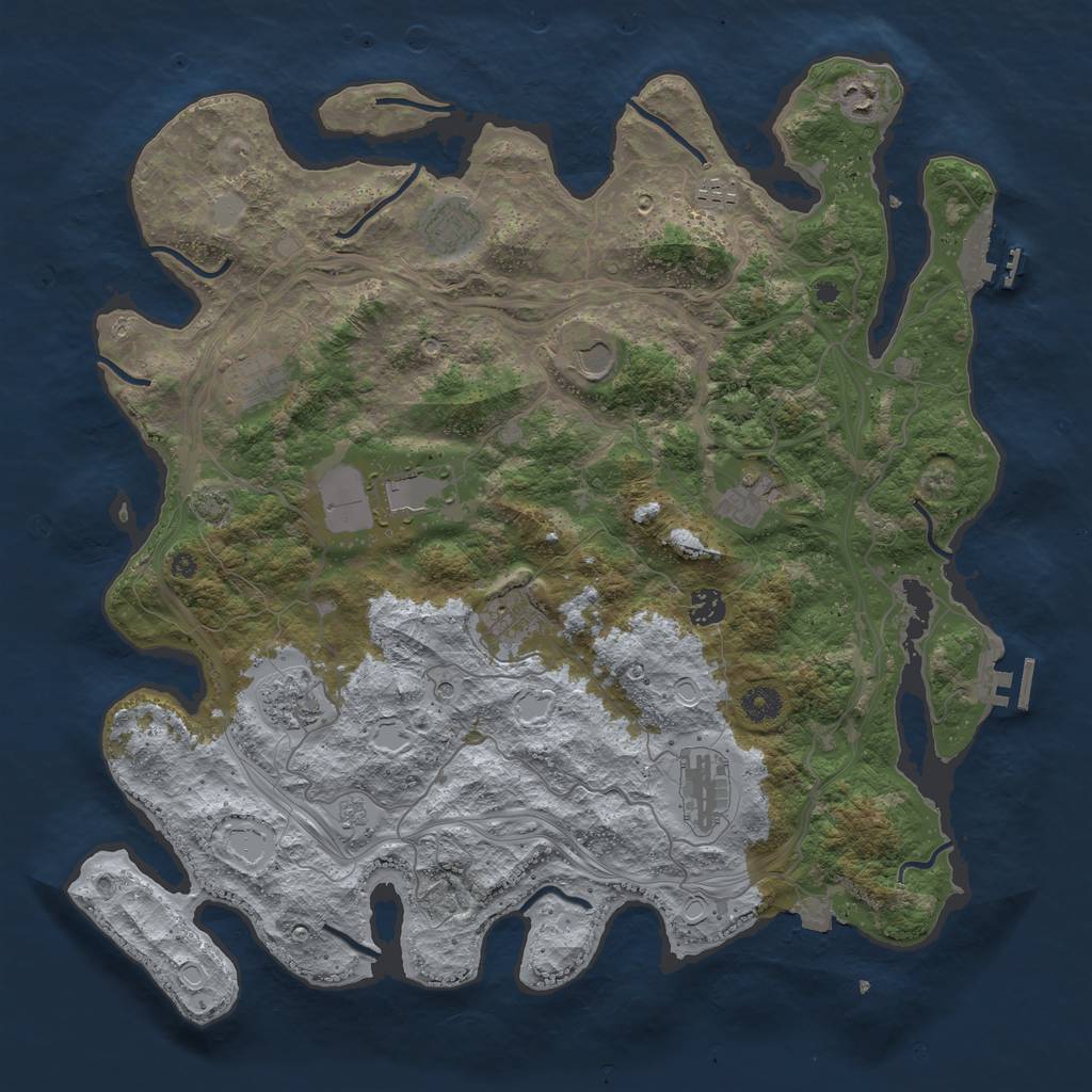 Rust Map: Procedural Map, Size: 4250, Seed: 1250789031, 19 Monuments