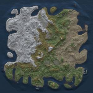 Thumbnail Rust Map: Procedural Map, Size: 4500, Seed: 1094106172, 19 Monuments