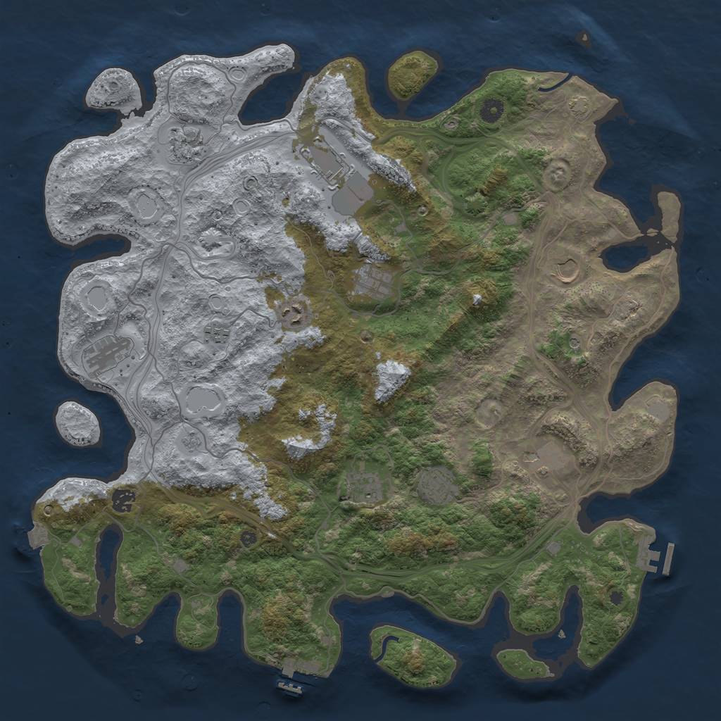 Rust Map: Procedural Map, Size: 4500, Seed: 1094106172, 19 Monuments