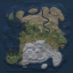 Thumbnail Rust Map: Procedural Map, Size: 3500, Seed: 628824486, 14 Monuments