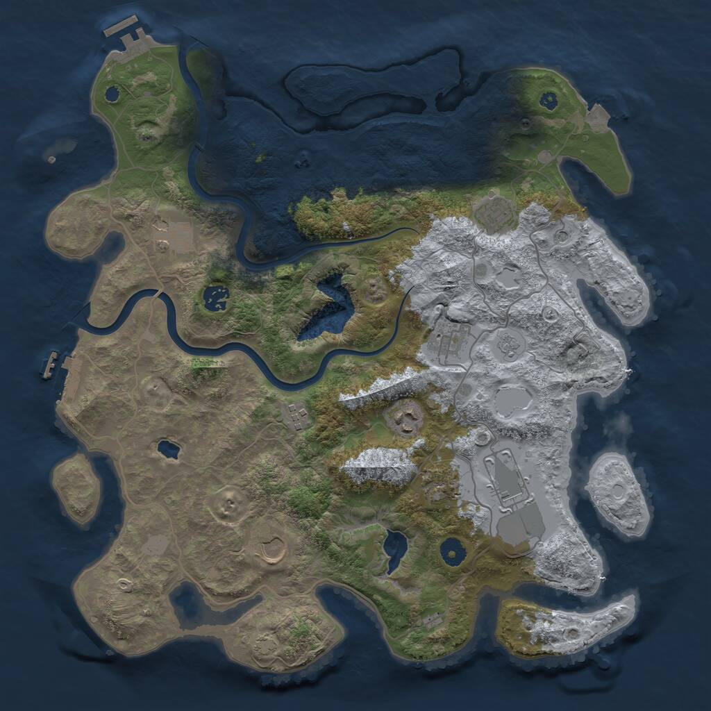 Rust Map: Procedural Map, Size: 4000, Seed: 1847131462, 15 Monuments