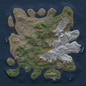 Thumbnail Rust Map: Procedural Map, Size: 3500, Seed: 1916500508, 17 Monuments