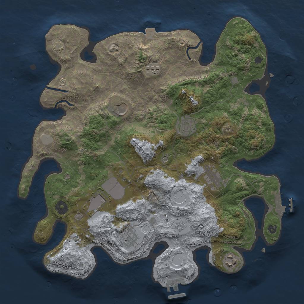 Rust Map: Procedural Map, Size: 3500, Seed: 273115413, 15 Monuments