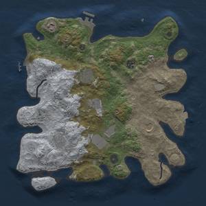 Thumbnail Rust Map: Procedural Map, Size: 3500, Seed: 84808016, 16 Monuments