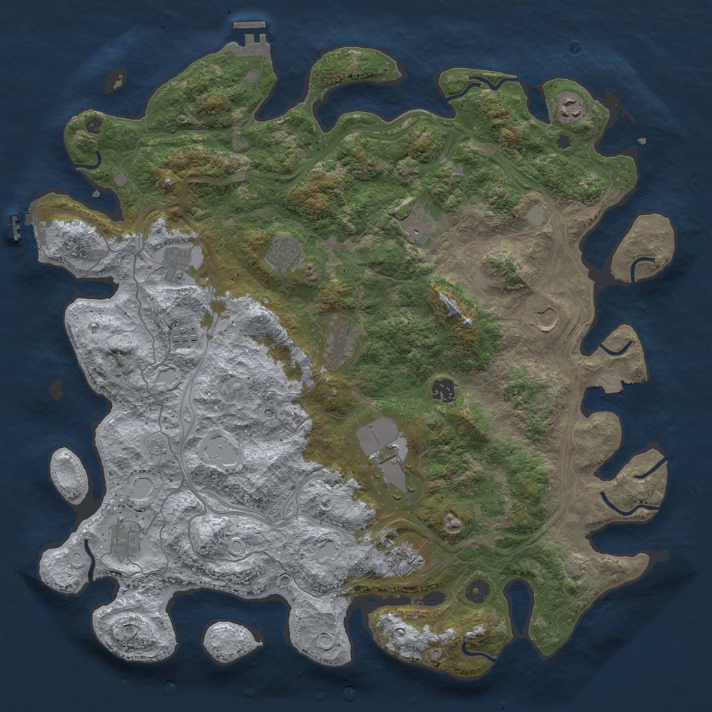 Rust Map: Procedural Map, Size: 4500, Seed: 42222156, 19 Monuments