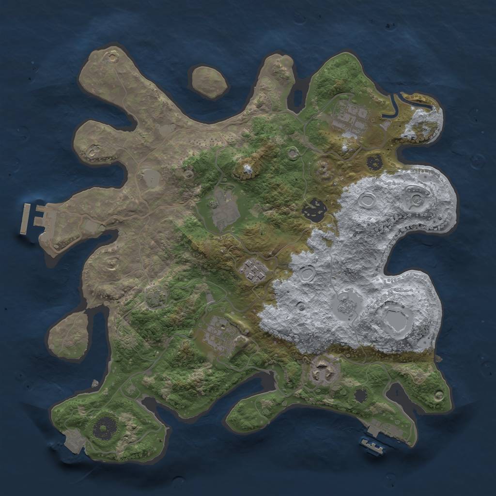 Rust Map: Procedural Map, Size: 3200, Seed: 61256, 14 Monuments