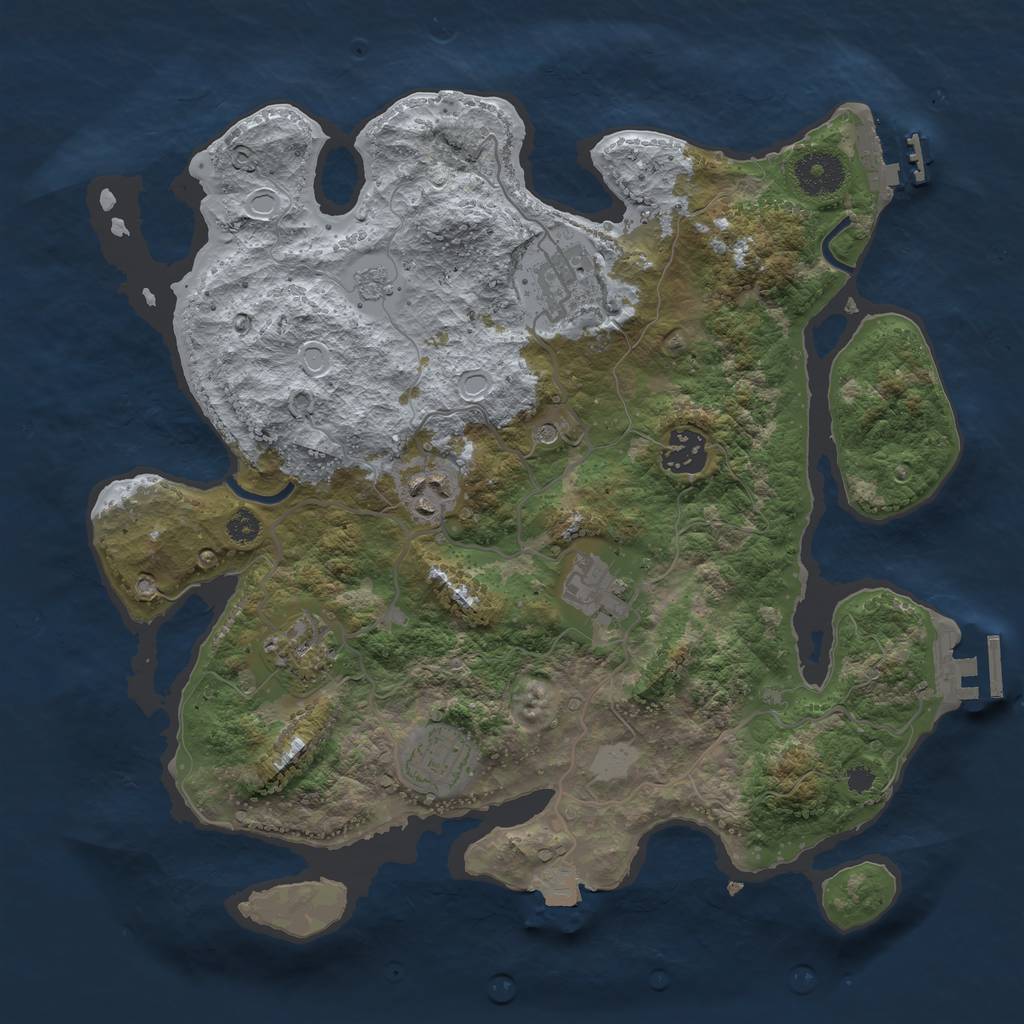 Rust Map: Procedural Map, Size: 3300, Seed: 1989418614, 13 Monuments