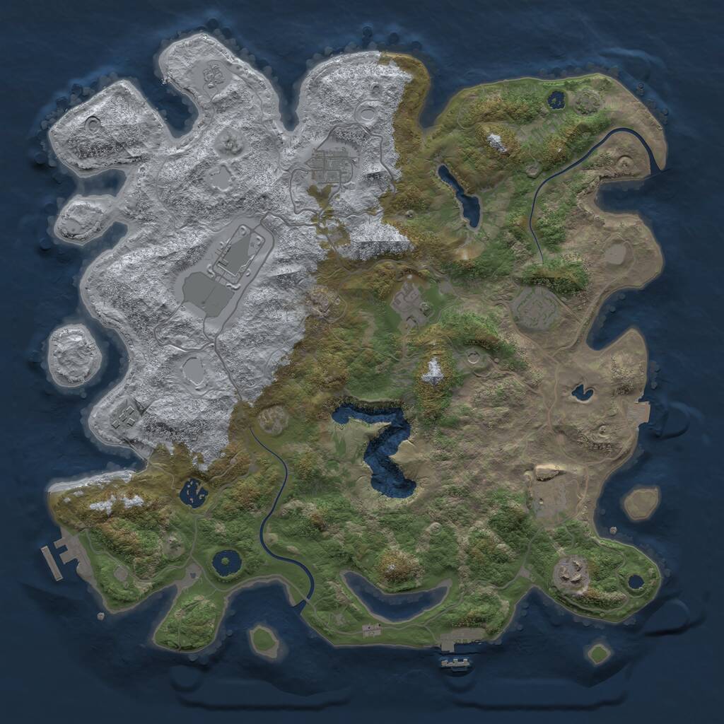 Rust Map: Procedural Map, Size: 4000, Seed: 1098757322, 14 Monuments