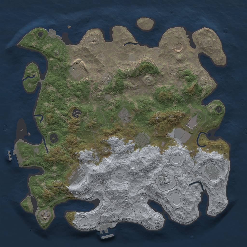 Rust Map: Procedural Map, Size: 4000, Seed: 26822006, 19 Monuments