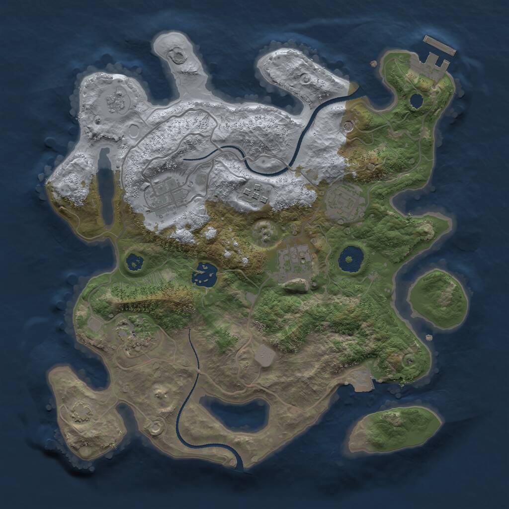 Rust Map: Procedural Map, Size: 3000, Seed: 97498, 11 Monuments