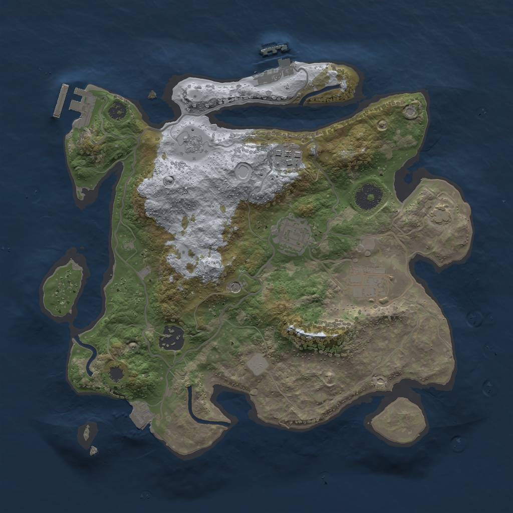 Rust Map: Procedural Map, Size: 3000, Seed: 32231, 12 Monuments