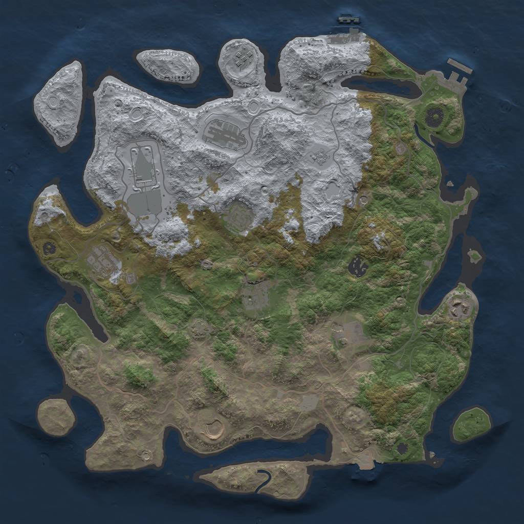 Rust Map: Procedural Map, Size: 4000, Seed: 262658986, 18 Monuments