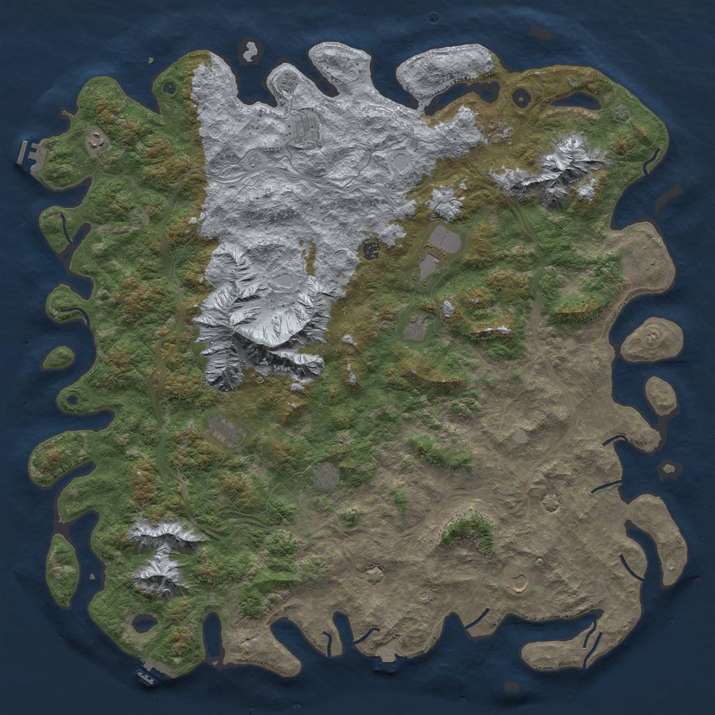 Rust Map: Procedural Map, Size: 6000, Seed: 495631266, 19 Monuments