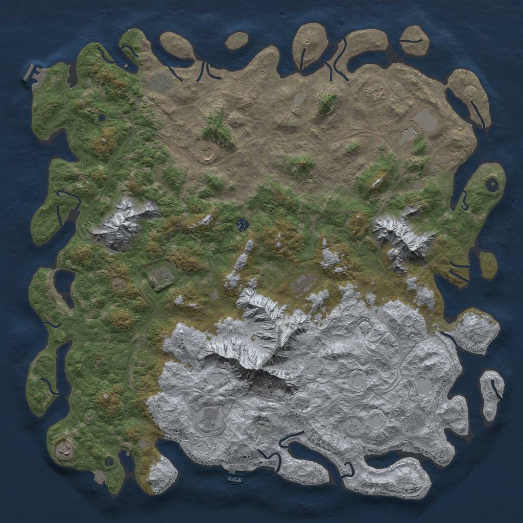 Rust Map: Procedural Map, Size: 6000, Seed: 2101180581, 19 Monuments