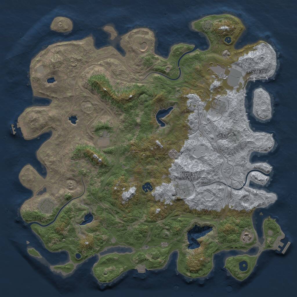 Rust Map: Procedural Map, Size: 4500, Seed: 551501590, 15 Monuments