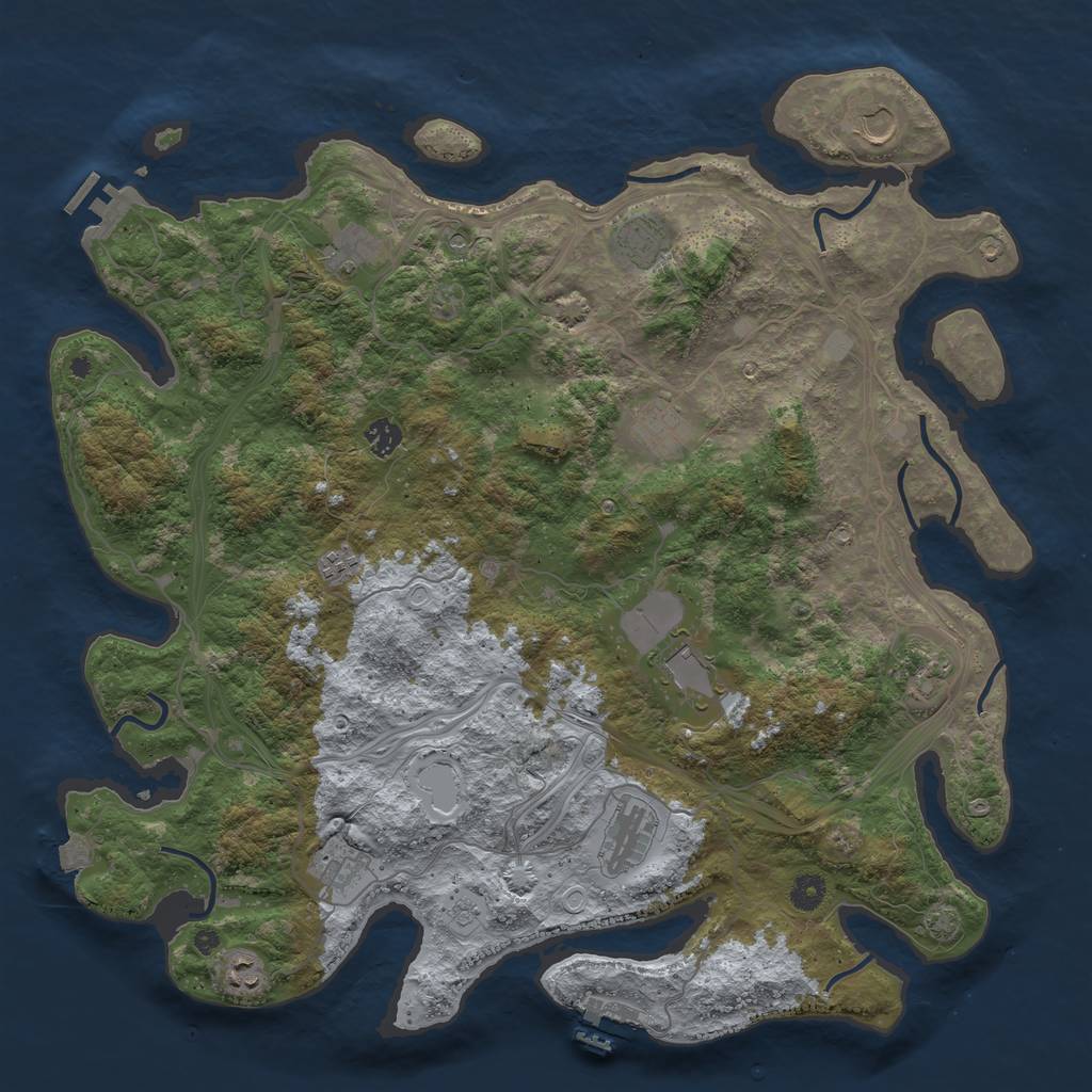 Rust Map: Procedural Map, Size: 4500, Seed: 972090061, 19 Monuments