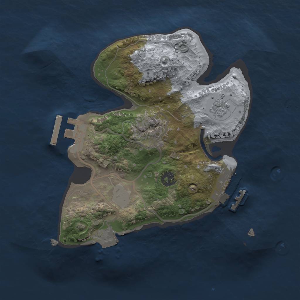 Rust Map: Procedural Map, Size: 2000, Seed: 1080103180, 6 Monuments