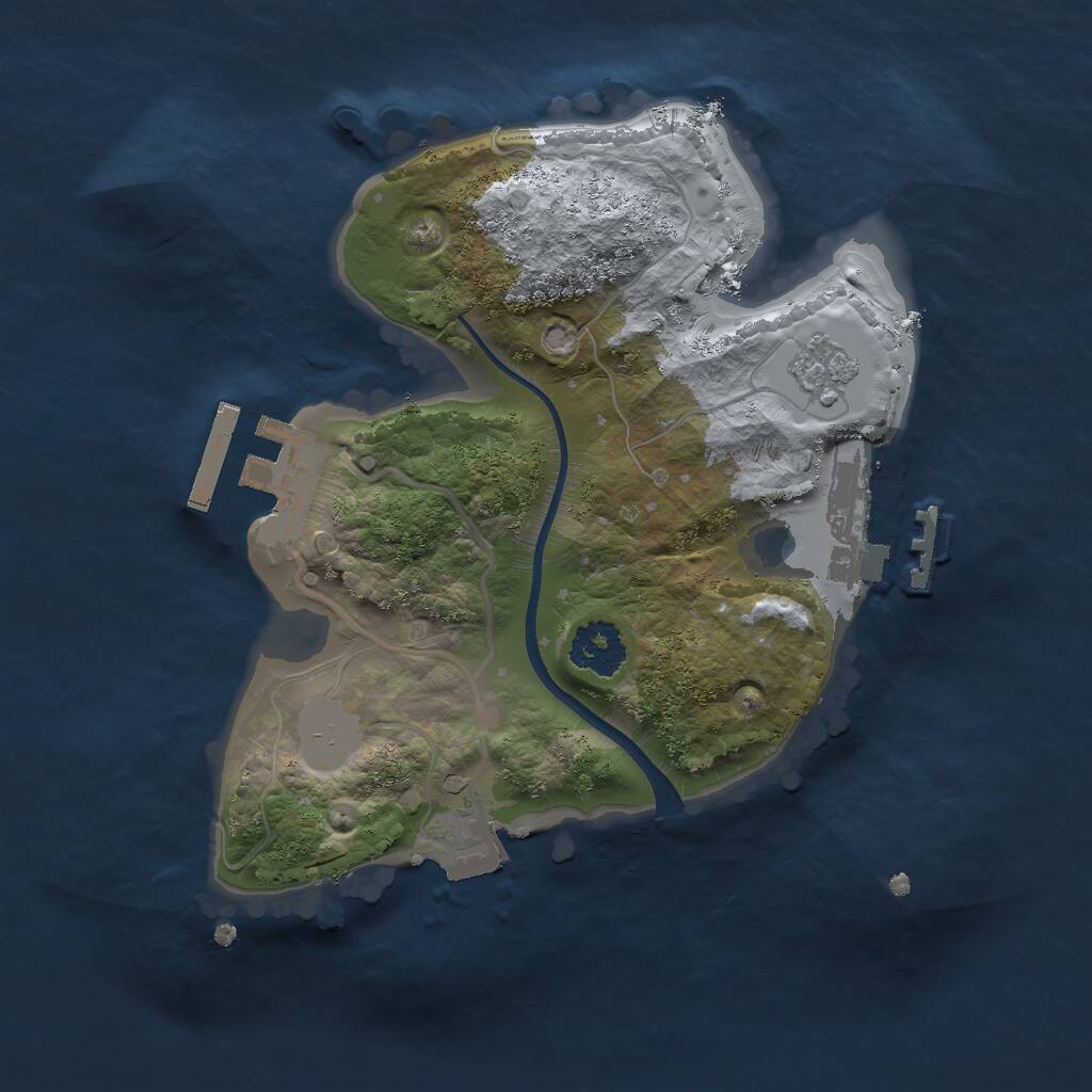 Rust Map: Procedural Map, Size: 2000, Seed: 1080103180, 4 Monuments