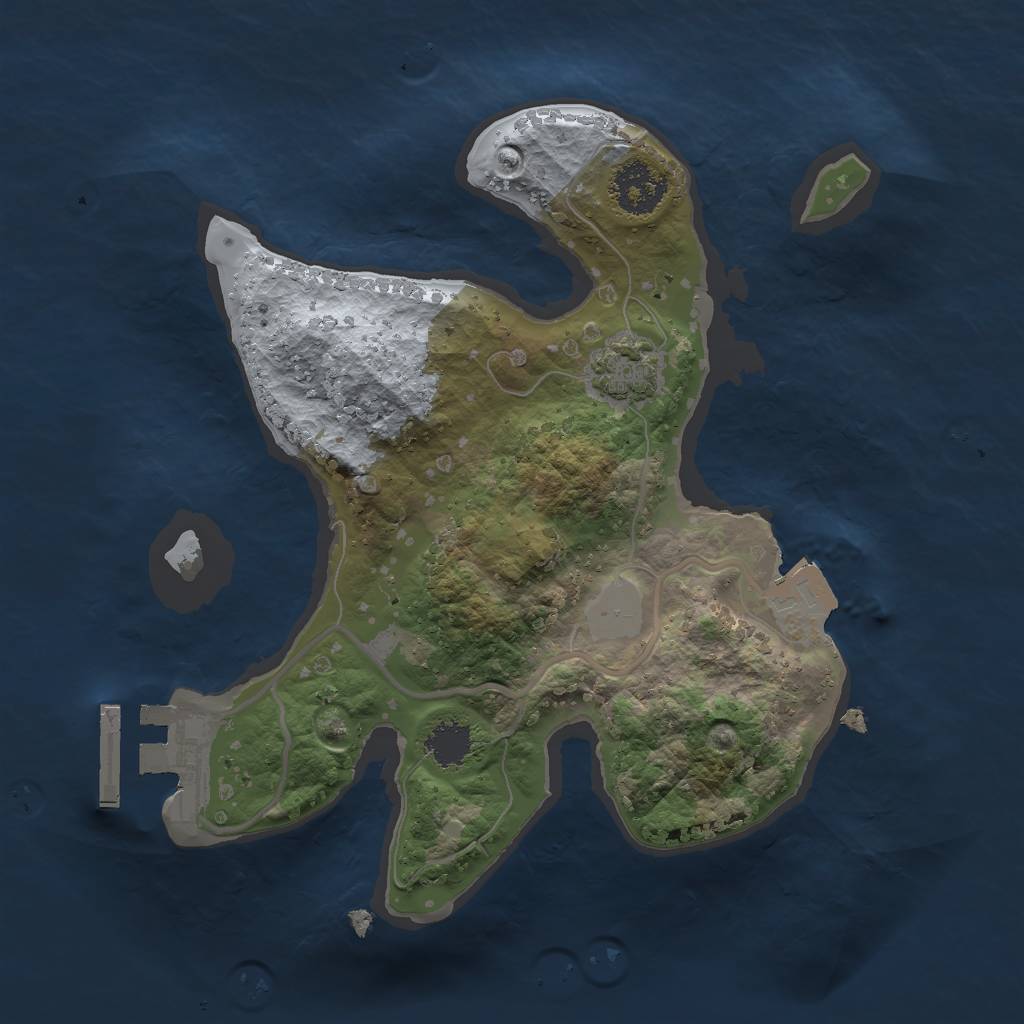 Rust Map: Procedural Map, Size: 2000, Seed: 269098196, 5 Monuments