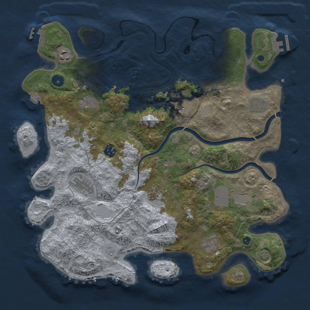 Rust Map: Procedural Map, Size: 3900, Seed: 97997942, 16 Monuments