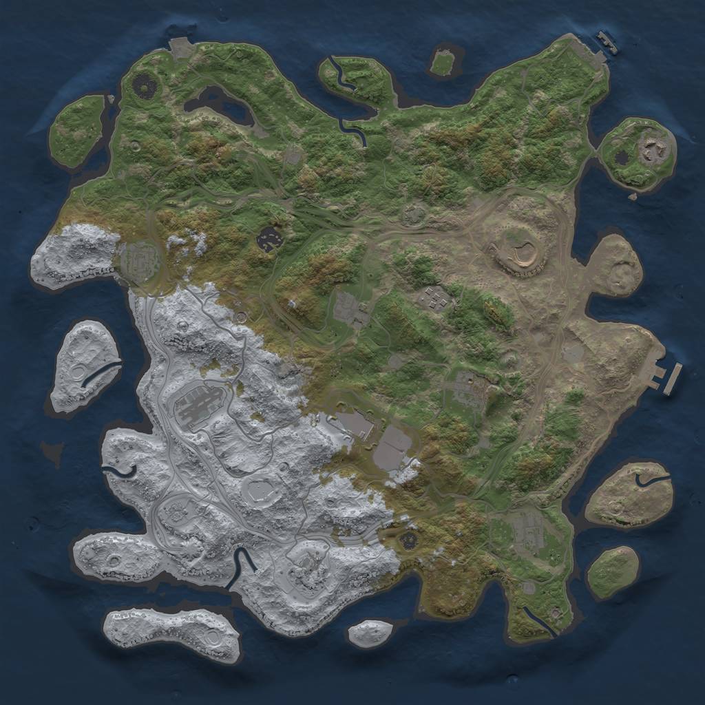 Rust Map: Procedural Map, Size: 4250, Seed: 550060767, 19 Monuments