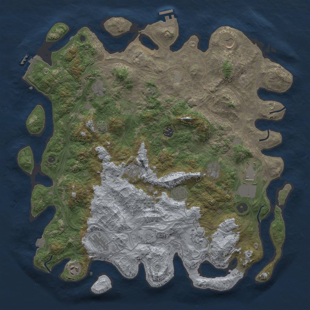 Rust Map: Procedural Map, Size: 4500, Seed: 1568952779, 19 Monuments