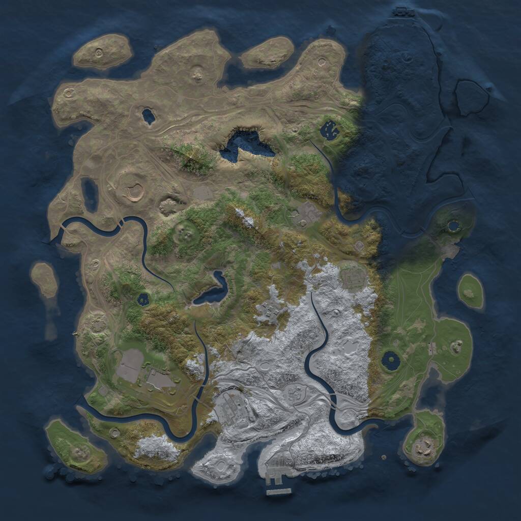 Rust Map: Procedural Map, Size: 4250, Seed: 638273533, 14 Monuments