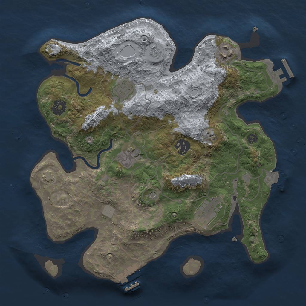Rust Map: Procedural Map, Size: 3000, Seed: 289225097, 13 Monuments