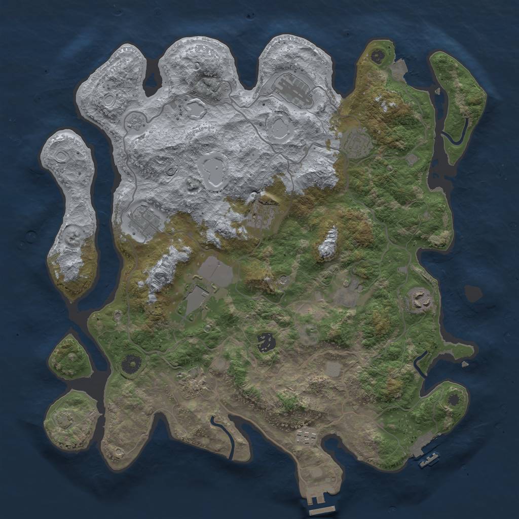 Rust Map: Procedural Map, Size: 4000, Seed: 20240720, 18 Monuments