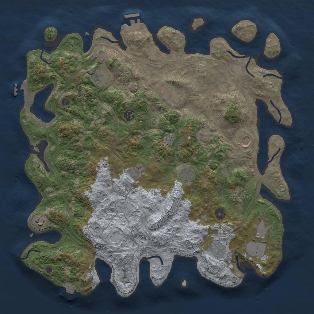 Rust Map: Procedural Map, Size: 4250, Seed: 175776162, 19 Monuments
