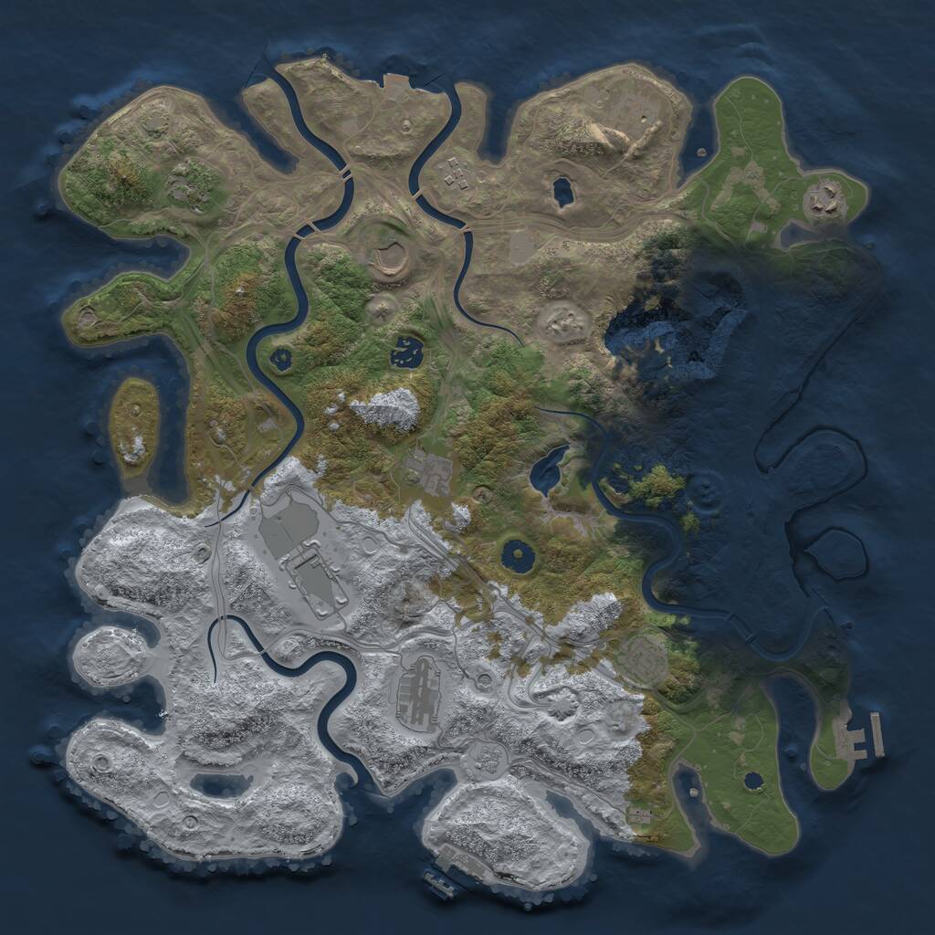 Rust Map: Procedural Map, Size: 4250, Seed: 14991, 16 Monuments
