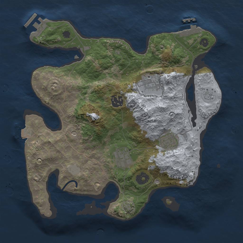 Rust Map: Procedural Map, Size: 2900, Seed: 3325, 12 Monuments