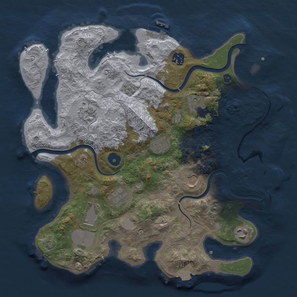 Rust Map: Procedural Map, Size: 3500, Seed: 367571124, 15 Monuments