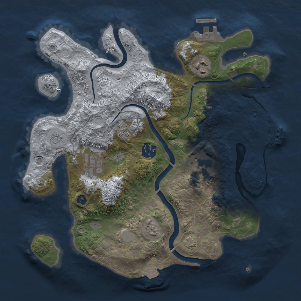 Rust Map: Procedural Map, Size: 3000, Seed: 7096254, 11 Monuments